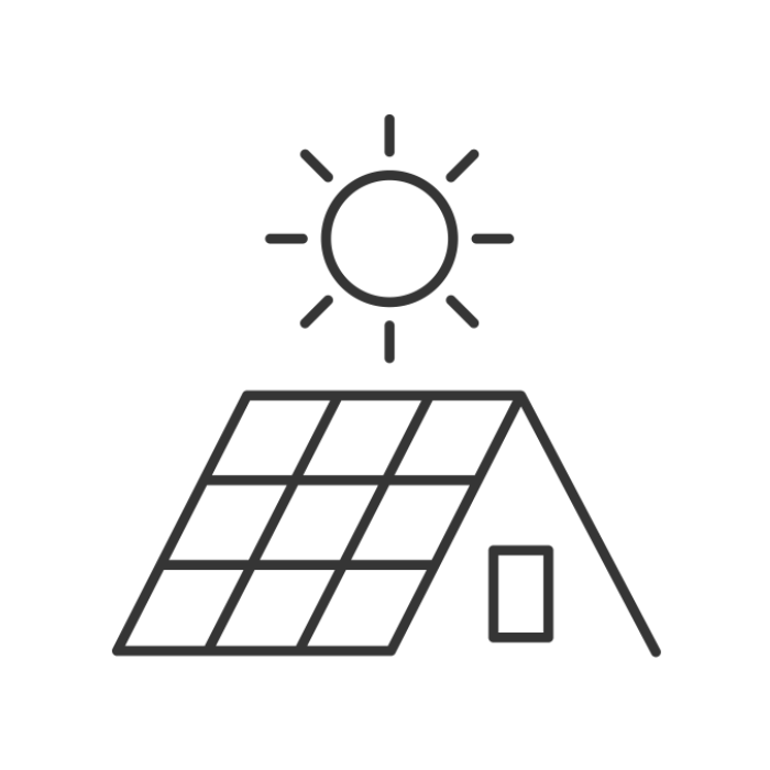 An icon of solar panels that represents the solar repair service that solar water wind provides